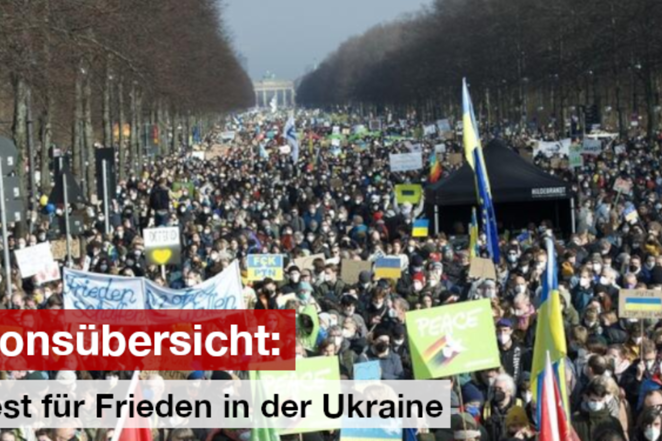 Übersicht der Termine gegen den Ukraine-Krieg