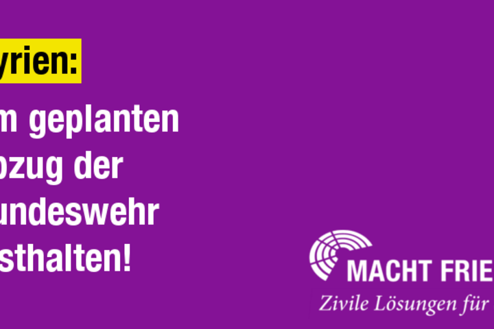 Am geplanten Abzug der Bundeswehr festhalten!