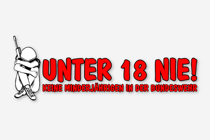 Logo des Bündnisses "unter 18 nie! Keine Minderjährigen in der Bundeswehr"