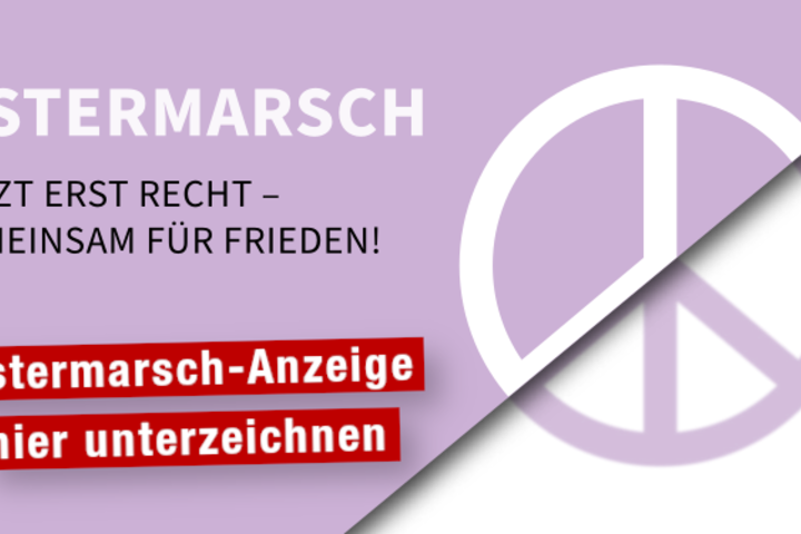 Mach mit und unterschreibe die Zeitungsanzeige zum Ostermarsch 2024