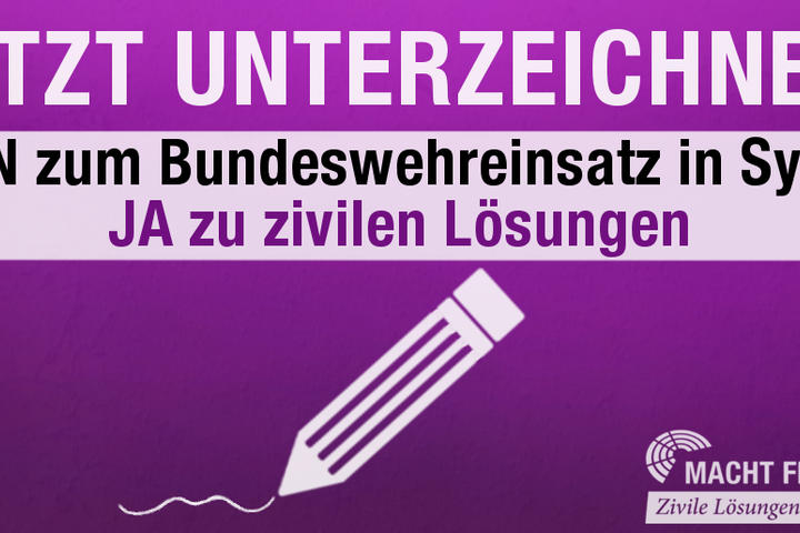 Petition "Nein zum Bundeswehreinsatz in Syrien - JA zu zivilen Lösungen!"