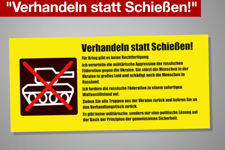 Postkartenaktion: Ukraine-Krieg beenden!