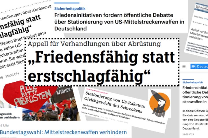 Presseschau: Offener Brief gegen Stationierung von Mittelstreckenwaffen