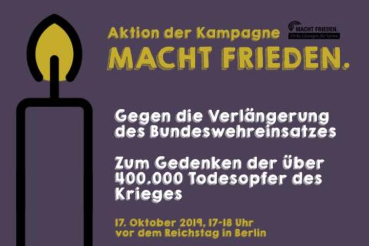 Protestaktion gegen die Verlängerung des Syrienmandates und Gedenken an die Opfer des Krieges in Syrien (17.10. / Berlin)