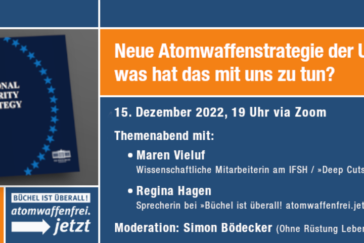 Themenabend: "Neue Atomwaffenstrategie der USA – was hat das mit uns zu tun?" am 15.12.