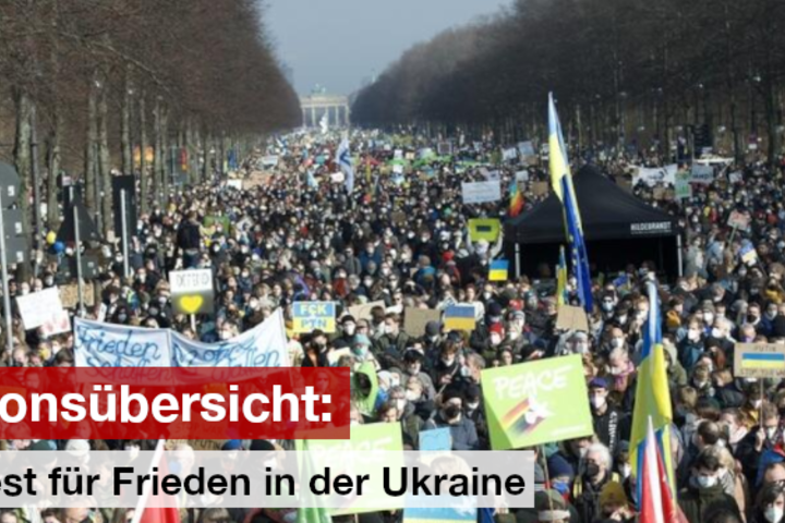 Übersicht der Termine gegen den Ukraine-Krieg