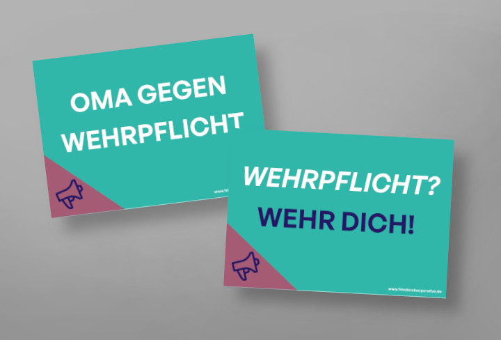 Aktionsschild "Oma gegen Wehrpflicht"