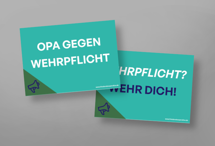 Aktionsschild: Opa gegen Wehrpflicht