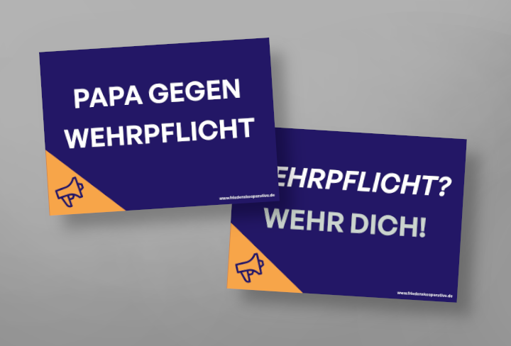 Aktionsschild Papa gegen Wehrpflicht