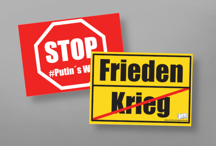 Aktionsschild Stop Putins War