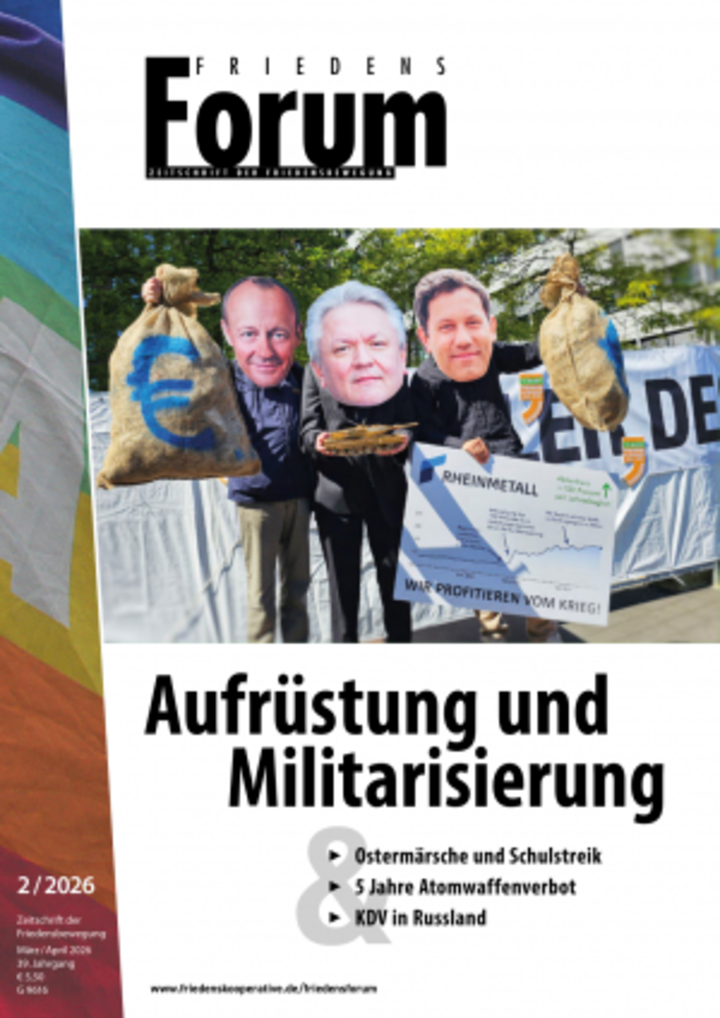 Das Cover des FriedensForums 2/2026