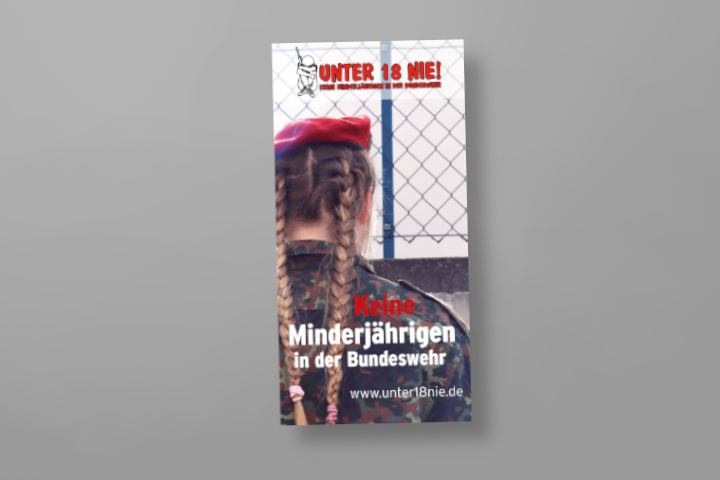 Selbstdarstellungsflyer des Bündnisses "unter 18 nie!"